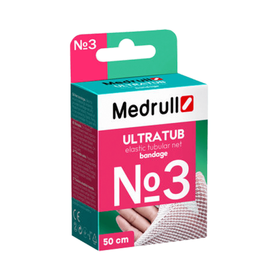 Бинт медичний сiтчатий еластичний Medrull Ultratub №3, розмiр 2,3см x 50 cм
